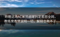 昨晚这场AC米兰点球判定惹怒全网，教练席表情说明一切，解释也救不了