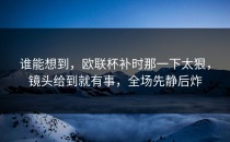 谁能想到，欧联杯补时那一下太狠，镜头给到就有事，全场先静后炸