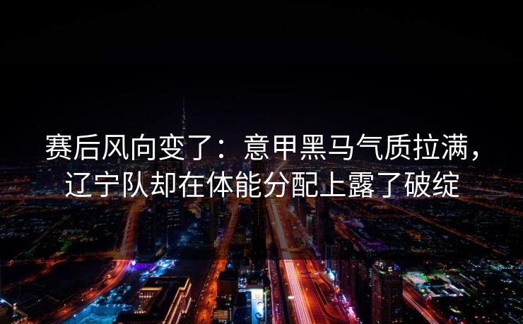 赛后风向变了：意甲黑马气质拉满，辽宁队却在体能分配上露了破绽  第1张